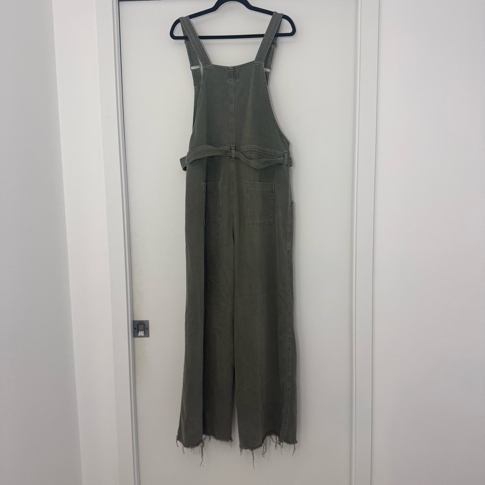 Aerie Skater Pant Overalls in Olive Fun Sz XL Comfy Baggy Boho Farmcore Cowboy - Picture 9 of 15